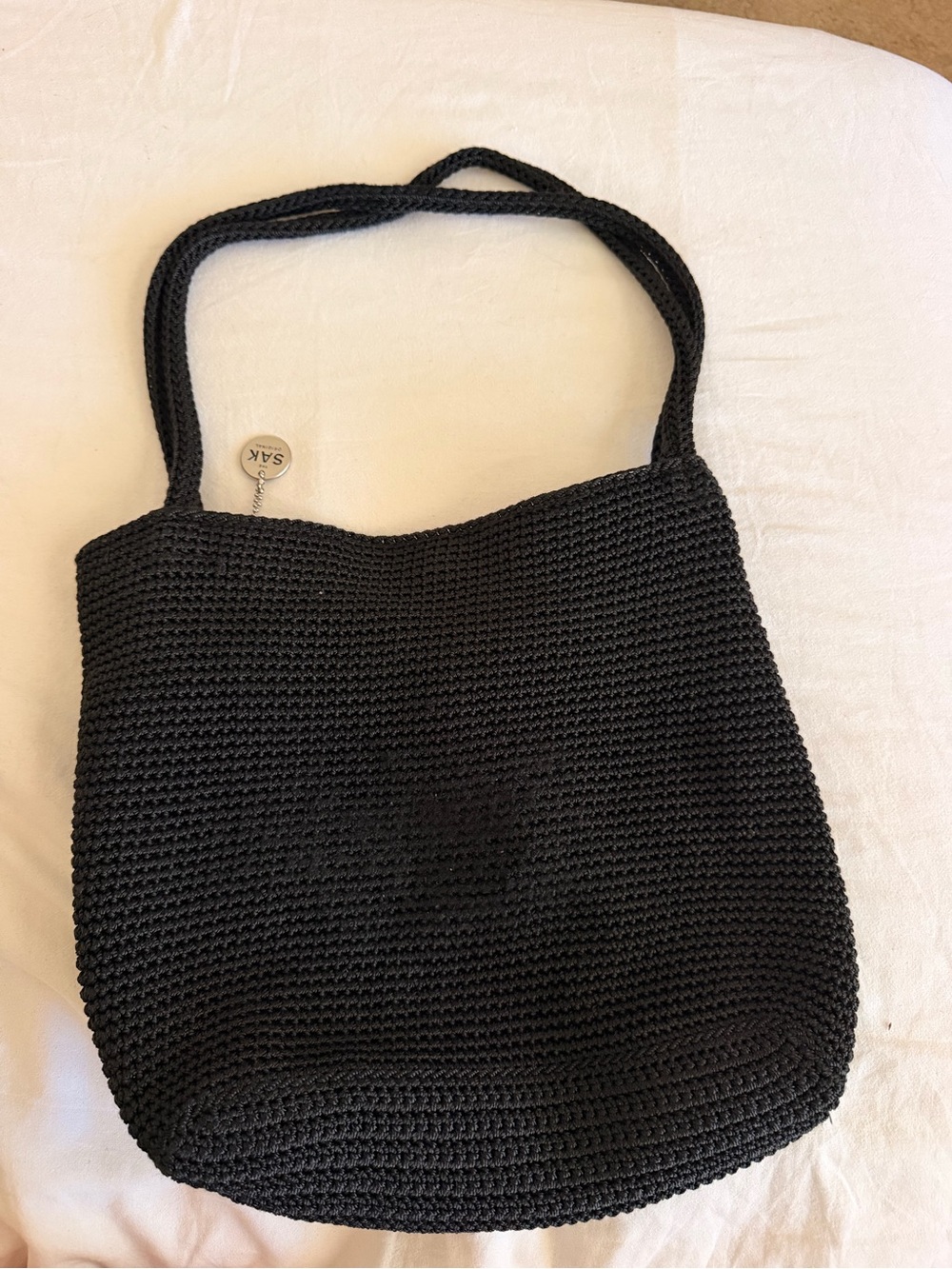 The Sak Black Knit Shoulder Bag